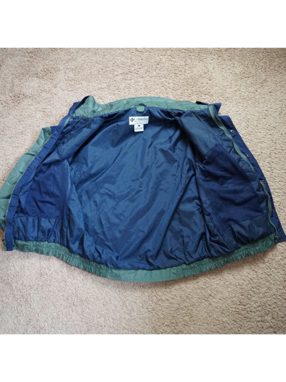 Y2K Columbia Bugaboo Jacket Mens L Green ColorBlock Winter Coat Shell Only - Picture 5 of 11